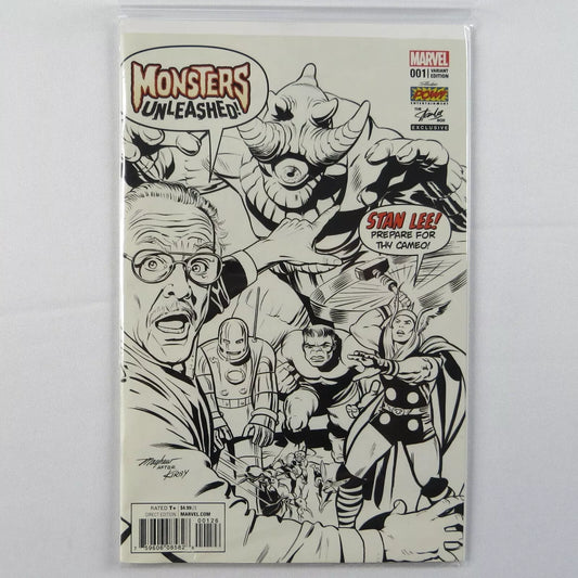 Marvel's Monsters Unleashed #1 Stan Lee Comic Box Exclusive 2017 Variant B/W
